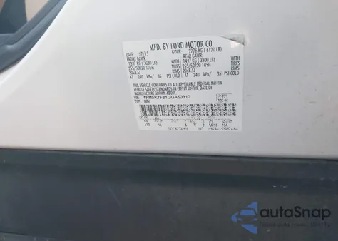 2016 Ford Explorer Limited from USA, damaged, VIN 1FM5K7F81GGA50313
